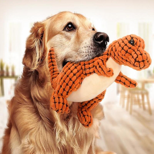 Dinosaur plush toy for dogs