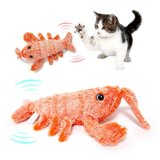 Electric Jumping Shrimp Cat Plush Toy